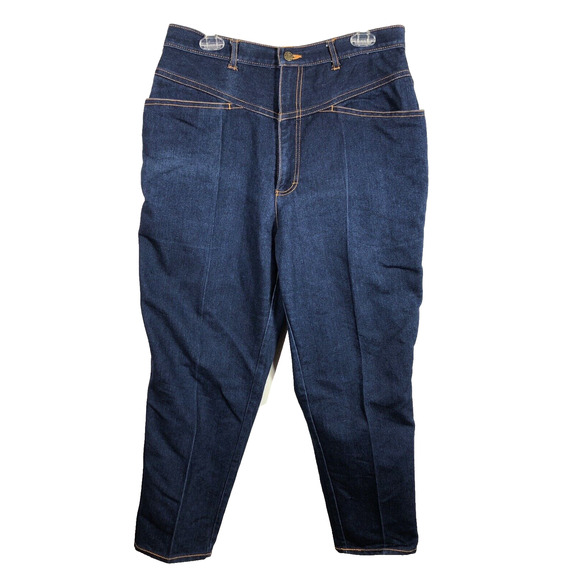 Gitano Jeans Vintage 1980s Size 34 High Rise Length Short V Waist Yoke Tapered - Picture 1 of 15